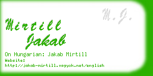 mirtill jakab business card